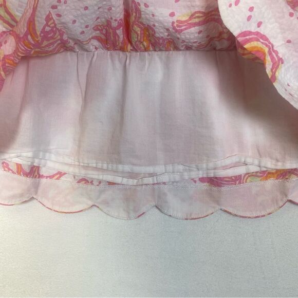 Lilly Pulitzer Tiered Scalloped Edge Conched Out Mini Skirt Size 12 - Picture 9 of 12